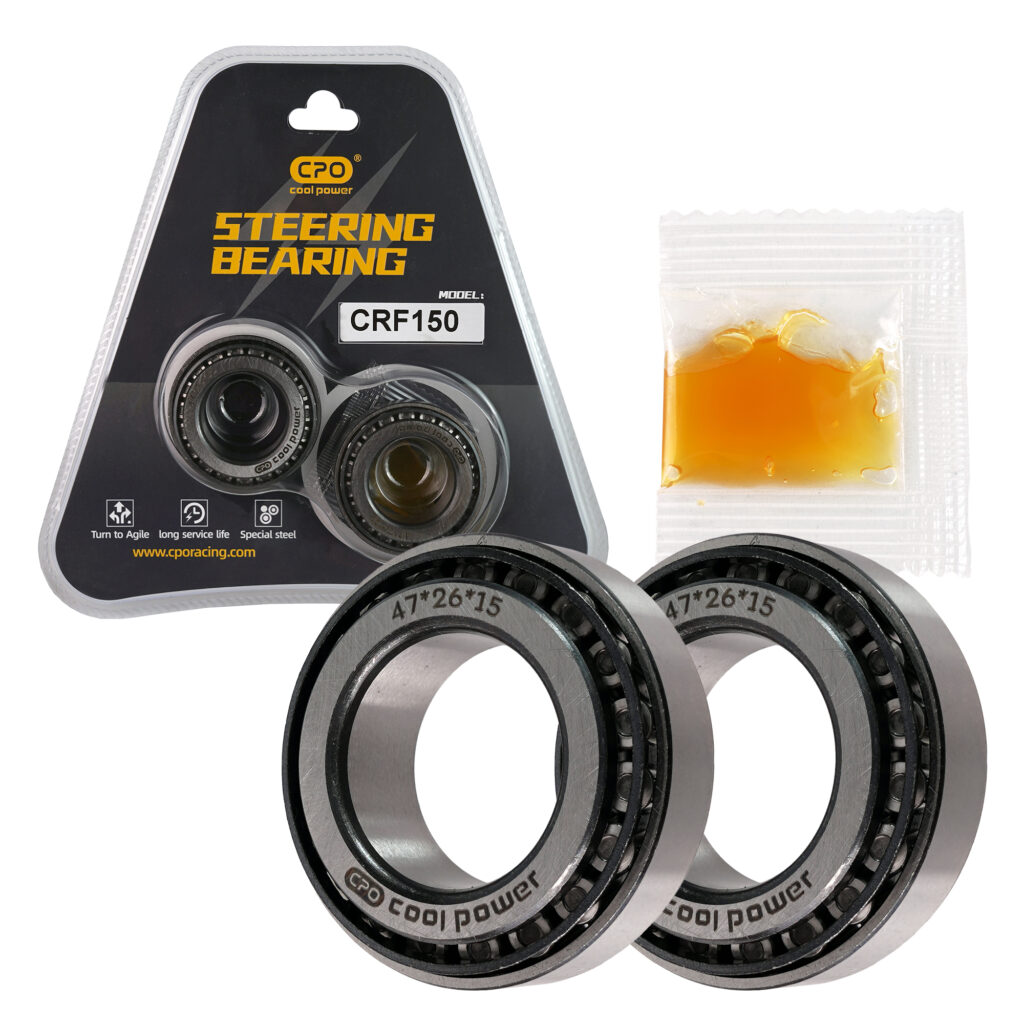 Motorcycle Fork Steering Stem Kit, Motorcycle Front Fork Steering Stem Bearings and Pulley for CRF150 Scooters ATV UTV Bearing