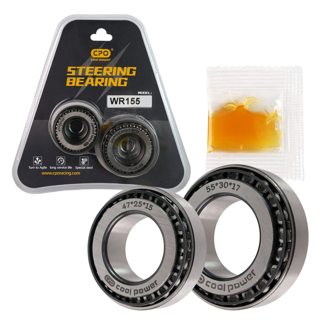 Premium Material: The Motorcycle Fork Steering Stem Kit made of high strength steel alloy material, which is strong and wear resistance, rugged and impact. It's to use and can maintain a long lifespan. Fine Workmanship: The Motorcycle Front Fork Steering Stem comes with professional manufacturing, stable performance, high reliability, and will not do harm to your vehicle. Strict Manufacturing Standards: Based on the original factory specifications, ensure smooth and sustain high impact‑shock. Easy installation: This is a good replacement for your old or broken steering stem bearing, easy to install and conveient to use.