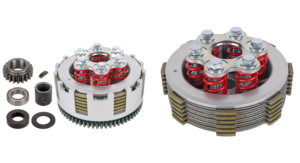 Constructed from high-strength metal to ensure exceptional durability and wear resistance.the friction pads undergo special treatment and surface hardening,delivering stable,high friction coefficients that effectively prevent slippage. Metal components feature rust-resistant surfaces that withstand corrosion in harsh riding conditions,extending service life. The heavy-duty construction and premium materials endure high loads and sustained high temperatures,significantly reducing issues caused by clutch overheating or wear.this ensures your vehicle maintains reliable power delivery and handling in all conditions.